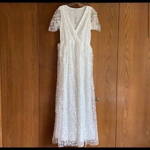 Baltic Born- Marseille White Embossed Maxi Dress.